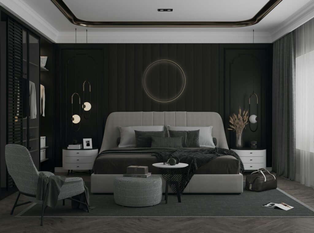 Dark Master Bed room